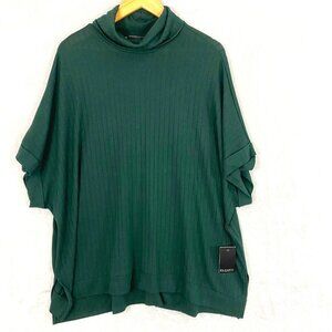 Eloquii Lightweight Turtleneck Sweater Green Womens 22/24 Beach Short Sleeve NWT